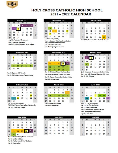 holy cross calendar 2022